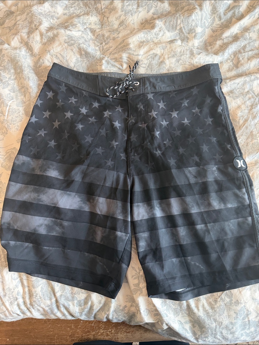 Hurley Men's Black Star & Stripe Swim Shorts